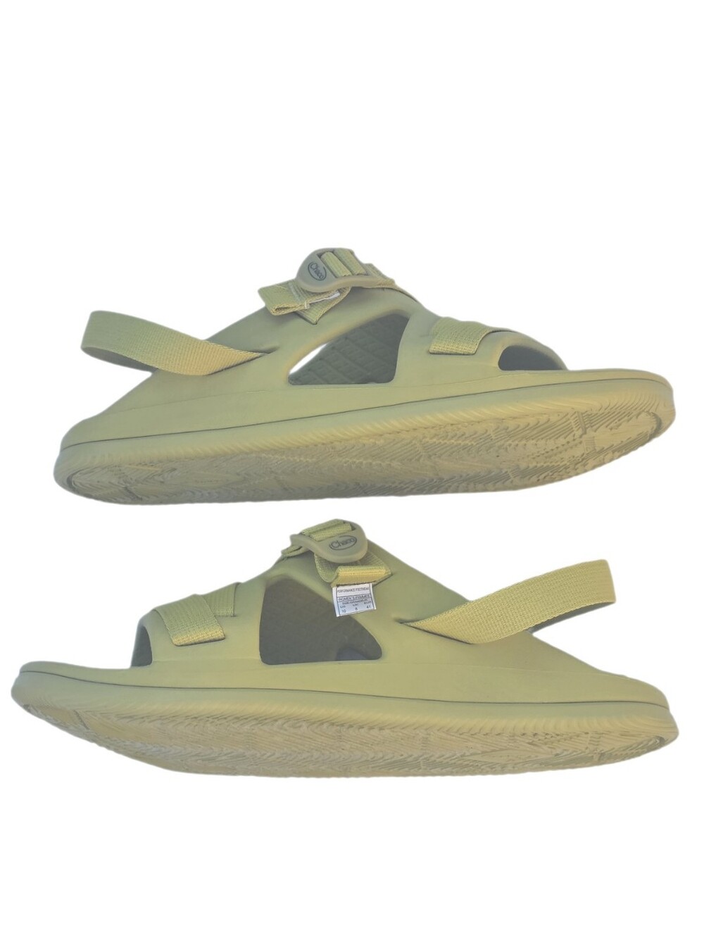 Chaco Chillos Sport Sandals Cress Green Pale Yellow Strap Women's Size 10 EUC - Picture 11 of 13